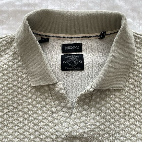 Buffalo David Bitton Willians Notch Collar Shirt Short Sleeve Sweater Mens Large - Picture 4 of 14